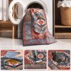 global sourcing serissa boho rugs for entryway, 2x3 rust entryway rug non-slip washable small area rug, ultra soft oriental vintage low-pile indoor door mat floor carpet for entrance bedroom kitchen bathroom oem/odm services