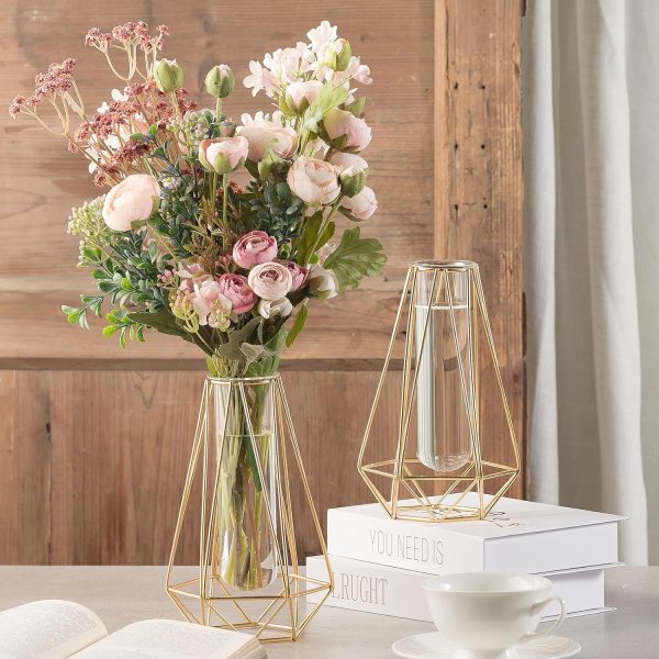 oem/odm services gold vase for home decor,flower vase for decor,geometric vases for centerpieces,gold glass vase for wedding decorations,gold vases for centerpieces,gold test tube vase (8.5 inch gold) affordable bulk deals