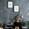 factory direct 4 pieces metal heart wall art décor, love heart wall decoration sign metal wall ornaments for valentine's day bedroom living room decoration (black) volume discount