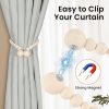 bulk purchase magnetic curtain tiebacks, curtain tie backs for curtains 2 pack, wood bead curtain tiebacks, curtain holders for boho bedroom decor, baby nursery decor, farmhouse decor factory discount