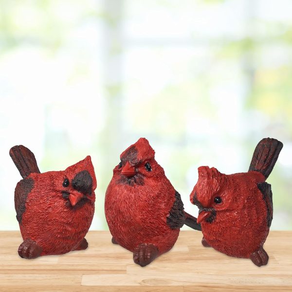 dropship from factory banberry designs cardinal figurine birds decoration - set of 3 styles - 4 inch high mass production supply