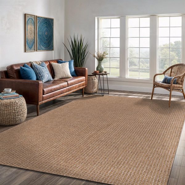 manufacturer direct easy jute rug 5x7, indoor outdoor natural color farmhouse area rugs for living room, kitchen rug high traffic area, washable easy to clean solid boho woven design outside carpet trade price