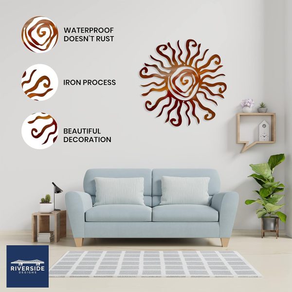 bulk purchase wacky sun metal wall art indoor/outdoor decor - 12" copper rust proof wall sculpture - made in usa - ideal for bedroom, garden, home, patio and farmhouse trade price
