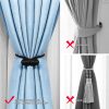 bulk purchase tifanso black magnetic curtain tiebacks - 4pcs curtain tie backs for curtains, decorative curtain ties holdbacks for drapes, boho drapery tiebacks, no drill curtain hooks for bedroom, farmhouse decor factory discount