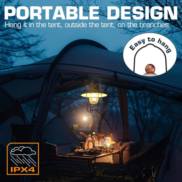 custom wholesale everbrite led camping lantern pack of 2, usb c rechargeable lantern with 3 light modes, vintage outdoor lanterns with power bank function for power outages, hurricane, emergency, fishing oem/odm services