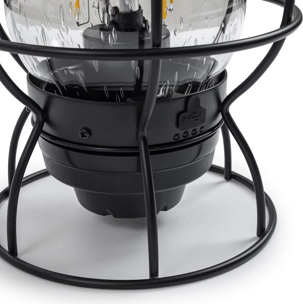 custom wholesale barebones railroad lantern, camping lantern or outdoor light, rechargable battery, vintage rairoad style lantern, slate gray oem/odm services
