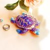 dropship from factory yu feng sea turtle figurine trinket boxes hinged collectible crystal bejeweled decorative turtle animal jewelry holder box(purple) mass production supply