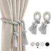 bulk purchase deconovo curtain tiebacks cotton rope for curtain drapes for home outdoor decor, decorative elegant curtain holdbacks, 2 pcs, grey factory discount