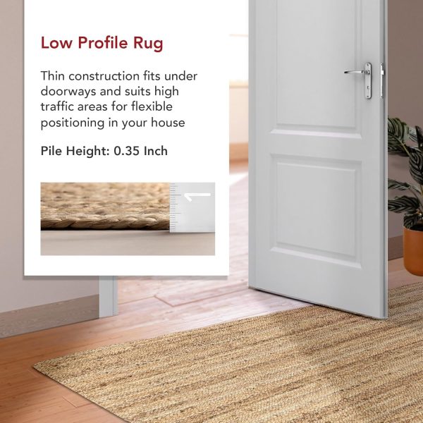 manufacturer direct nuloom 3x5 rigo jute hand woven area rug, natural, solid farmhouse design, natural fiber, for bedroom, living room, dining room, hallway, office, kitchen, entryway trade price