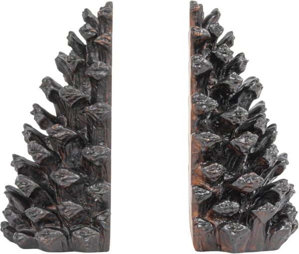 supplier direct creative co-op pinecone shaped resin bookends (set of 2 pieces) wholesale prices