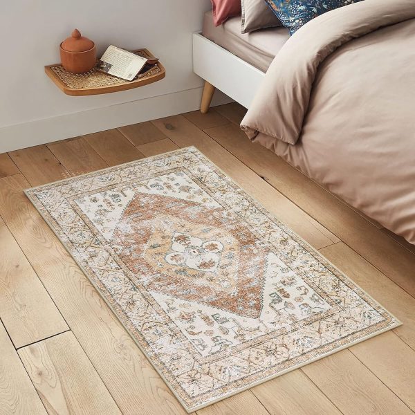 global sourcing lahome boho kitchen rugs washable - 2x3 small non-slip entry rugs for inside house oriental throw area rugs for bedroom accent distressed floor doormat carpet for bathroom entryway laundry living room oem/odm services
