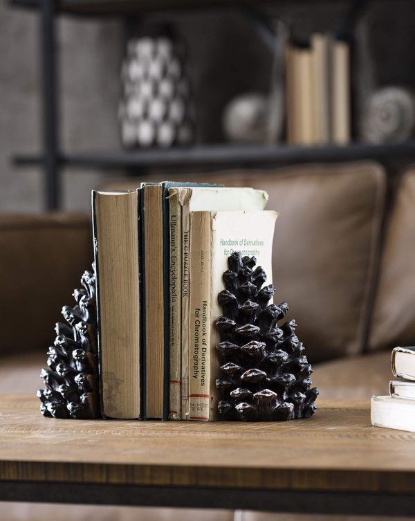 supplier direct creative co-op pinecone shaped resin bookends (set of 2 pieces) wholesale prices