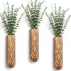 bulk purchase wall planter, geometric pattern wall vase for living room and farmhouse wall decor, 3 pack hanging planter for holding dried flowers and faux greenery, modern wood planter trade price