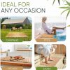 manufacturer direct natural bamboo bath mat, 24 x 16 inches non-slip bamboo shower mat, waterproof foldable small wood bath mat for bathtub, sauna, spa, indoor or outdoor bathroom accessories trade price