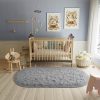 global sourcing lochas fluffy bedroom rug 2.6' x 5.3', shaggy area rug for bedroom bedside, soft oval throw rugs carpet for living room kids girls home decor oem/odm services