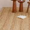 manufacturer direct homemonde handwoven 8'x10' jute area rug natural solid braided - eco friendly natural fiber - reversible farmhouse rug for living room, hallway, bedroom, dinning room, kitchen, office trade price
