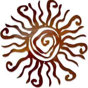 bulk purchase wacky sun metal wall art indoor/outdoor decor - 12" copper rust proof wall sculpture - made in usa - ideal for bedroom, garden, home, patio and farmhouse trade price