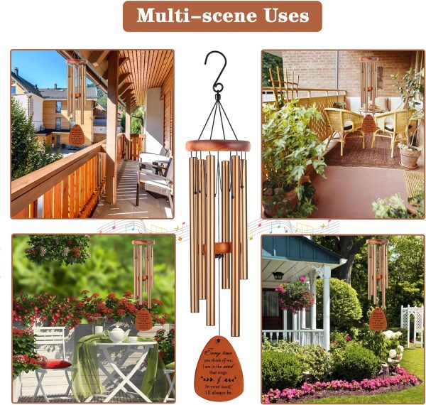 producer to buyer memorial gifts, sympathy wind chimes memorial wind chimes for loss of loved one prime, sympathy gift, bereavement/remembrance gifts in memory of loved one mother father, 30" wooden discounted pricing