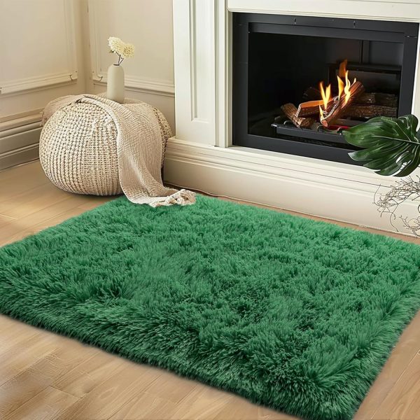global sourcing small rugs for bedroom, 2x3 fluffy bedroom rug, soft fuzzy area rug for living room dorm, non slip shag rugs for girls boys bedroom, soft kids carpet, modern home decor aesthetic, dark green oem/odm services