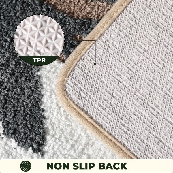 manufacturer direct bath mat, 31''x20'', brown bamboo, soft microfiber, non slip, super absorbent, thick plush, machine washable, bathroom, bedroom, hallway trade price