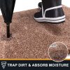 manufacturer direct purrugs dirt trapper door mat 24" x 35.5", non-slip machine washable entry rug, shoe scraper, dog door mat, super absorbent welcome mat for front & back door, muddy shoes & paws, brown-light cream trade price