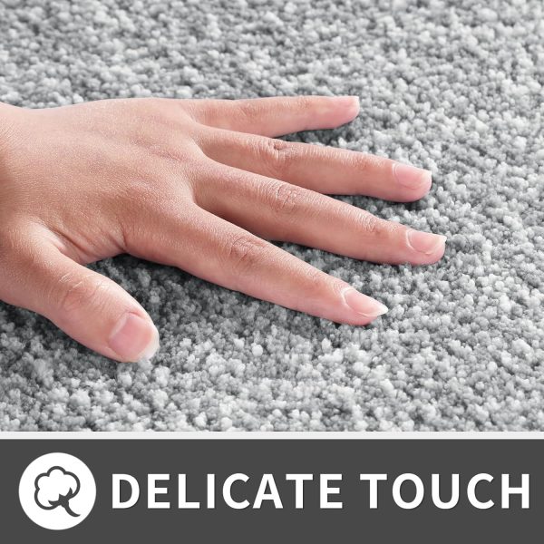 global sourcing yimobra bathroom rugs mat, extra soft comfortable bath rugs, non-slip, water absorbent and thick bathroom floor mats, machine washine, shaggy rugs for shower bathtubs, 24" x 17", grey&white oem/odm services