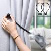 bulk purchase magnetic curtain tiebacks- upgrade 2022 with a thicker twist rope & strong magnet tieback window treatment holdbacks draperies holders decorative drape handmade tie back (black, 2) factory discount
