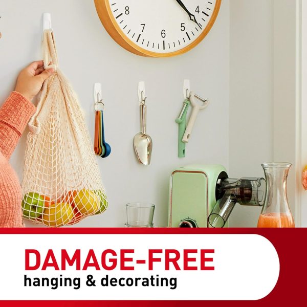 competitive pricing command large utility hooks, holds up to 5 lb, 7 hooks and 12 command strips, damage free hanging wall hooks with adhesive strips, no tools adhesive hooks for hanging christmas decorations one-stop wholesale