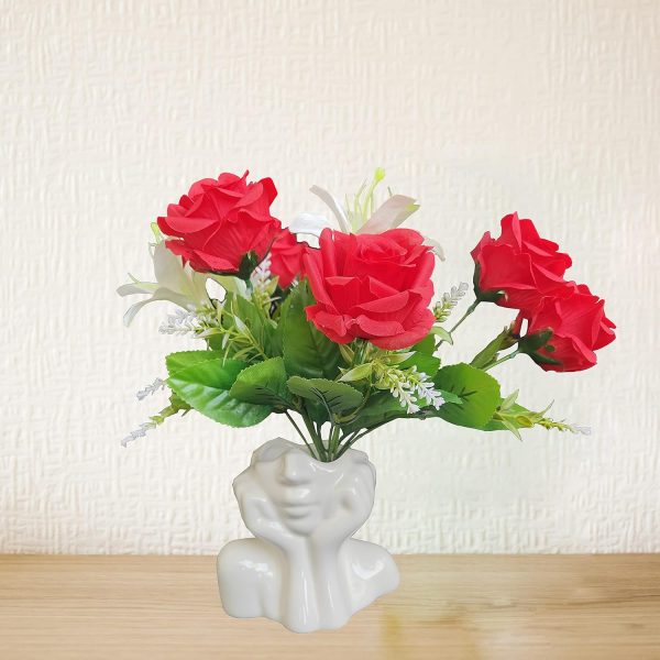 oem/odm services female form ceramic body face art vase ideal for home office bookshelf table shelf décor modern farmhouse 5.52x2.76x4.73inch, small affordable bulk deals
