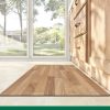 manufacturer direct lumi 2pcs ultra-thin wood grain kitchen mat set, low profile, non slip, quick dry, washable kitchen rugs, teak, 17"x31.5" + 17"x60" trade price