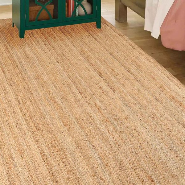 manufacturer direct superior hand woven natural fiber reversible high traffic resistant braided jute area rug, 3' x 5' trade price