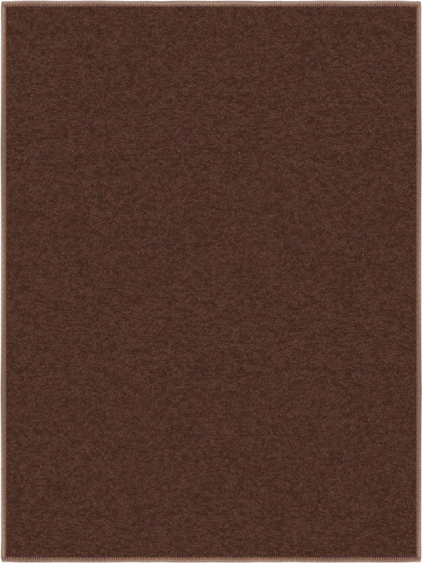 global sourcing machine washable modern solid design non-slip rubberback 2x3 traditional area rug for entryway, bedroom, kitchen, bathroom, 2'3" x 3', brown oem/odm services