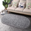 global sourcing junovo oval fluffy ultra soft area rugs for bedroom plush shaggy carpet for kids room bedside nursery mats, 2.6 x 5.3ft, grey oem/odm services