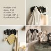 competitive pricing umbra picket wall-mounted coat rack rail hook with 5 retractable wood pegs – modern, space-saving storage organizer, black one-stop wholesale