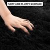 global sourcing tepook super soft fluffy rug for bedroom, modern shaggy rug fuzzy kids rug for living room, plush indoor nursery home decor rug with non-slip bottom, black, 4 x 6 feet oem/odm services