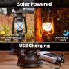 custom wholesale kooper solar lantern outdoor lights, vintage flickering flame solar lanterns lights outdoor waterproof, hanging outdoor solar lanterns lights, rechargeable lantern for camping christmas decor 2 pack oem/odm services