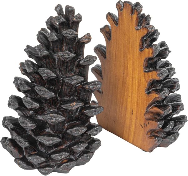 supplier direct creative co-op pinecone shaped resin bookends (set of 2 pieces) wholesale prices