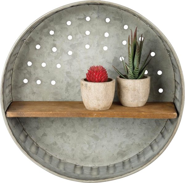 factory direct primitives by kathy 38024 distressed wall shelf, metal and wood volume discount
