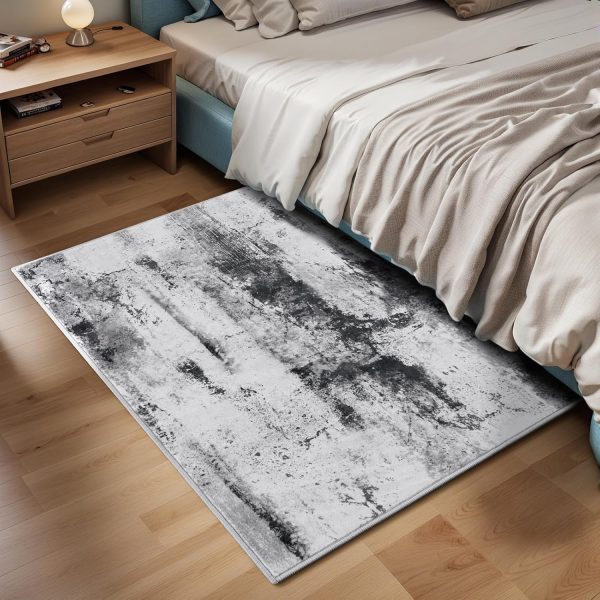 global sourcing washable abstract small area rug, 2x3 grey door mat indoor entrance rug, non-slip non-shedding throw rugs for entryway, front door indoor entrance, kitchen, bedside，entry oem/odm services