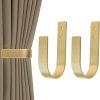 bulk purchase 2 pack modern curtain holdbacks curtain tiebacks wall mount solid aluminum u shaped curtain wall hooks curtain pull backs curtain holders curtain tie backs for curtain (2, gold) factory discount