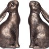 supplier direct creative co-op decorative resin rabbit bookends, bronze, set of 2 wholesale prices