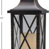 custom wholesale yakii 14" decorative candle lantern led flameless candle timer, plastic led candle & holder, indoor & outdoor hanging lights,christmas day decoration (antique copper brushed) oem/odm services