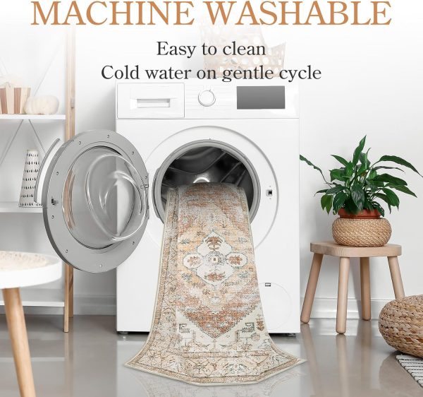 global sourcing lahome boho kitchen rugs washable - 2x3 small non-slip entry rugs for inside house oriental throw area rugs for bedroom accent distressed floor doormat carpet for bathroom entryway laundry living room oem/odm services