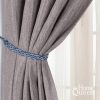 bulk purchase home queen hand braided curtain tie back, buckle holdback drapery curtain tiebacks, 2 rope belt curtain tie with 2 metal hooks, navy and silver factory discount