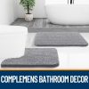 global sourcing olanly toilet rugs u-shaped 24x20, extra soft absorbent chenille contour bathroom rugs for toilet, dry quickly, machine washable, non-slip toilet bath mat, grey oem/odm services