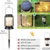 custom wholesale mlambert 4 pack solar hanging lantern with stakes, outdoor waterproof solar mason jar fairy string lights decorative vintage glass lamp-warm white oem/odm services