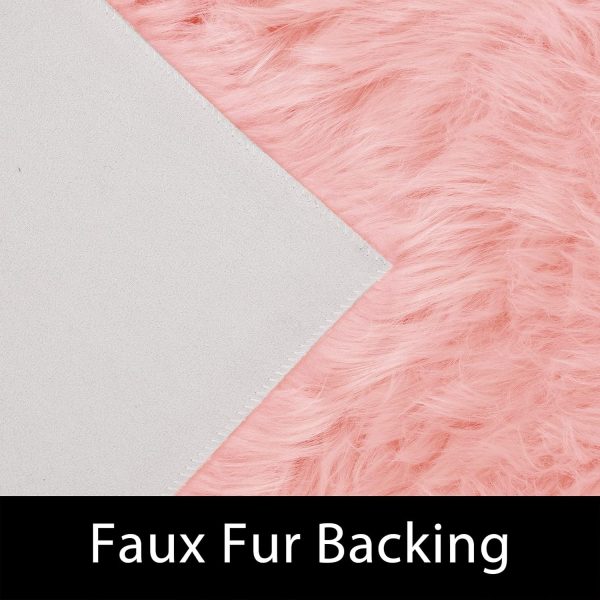 global sourcing latepis pink 2x3 faux fur rug for bedroom decor for teen girls throw fuzzy fluffy furry sheepskin rug for sofa cushion luxury home décor rectangle oem/odm services