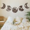 bulk purchase 5 pieces moon phase wall decor boho hanging moon phase nordic wood wall art for living room bedroom home wall decoration room apartment bar ornament (brown) trade price
