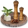 wholesale direct round decorative wood trays for coffee table counter farmhouse kitchen home decor centerpiece small wooden candle holder tray circular serving platter circle rustic dining table bathroom perfume tray bulk purchase at factory prices
