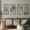 factory direct cindeer 4 pcs metal minimalist abstract woman wall art line drawing wall art decor minimalist single line art female home hanging wall art decor for bedroom kitchen bathroom living room (black, fresh) volume discount